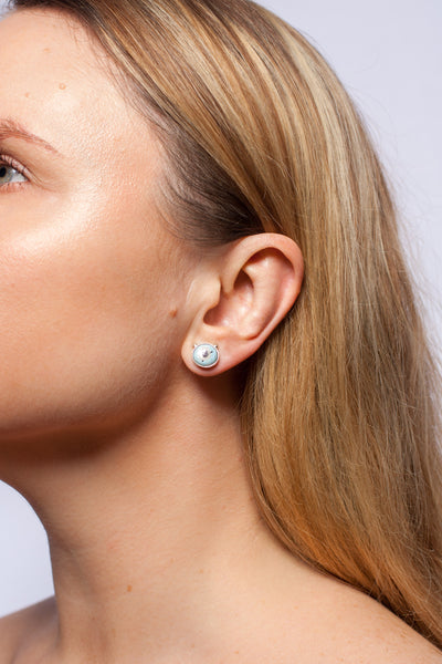 Blue and aubergine color BON BON earrings