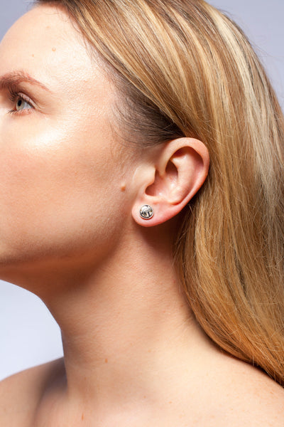 Tiny ABSTRACT earrings with fine metal luster decorated ceramics