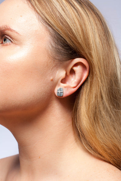 Oxidized silver earrings