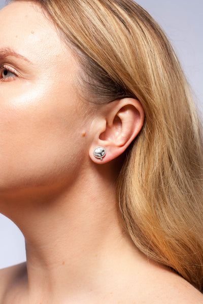 BON BON grey earrings decorated with platinum