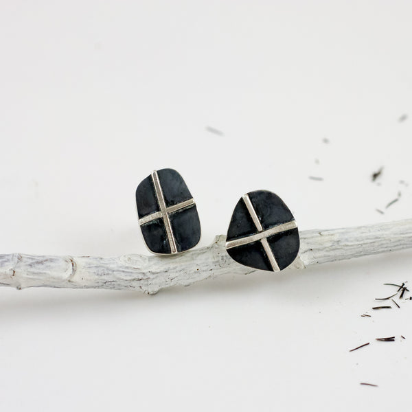 Oxidized silver earrings