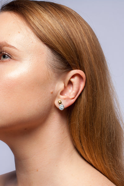 Zili un balti sudraba auskari