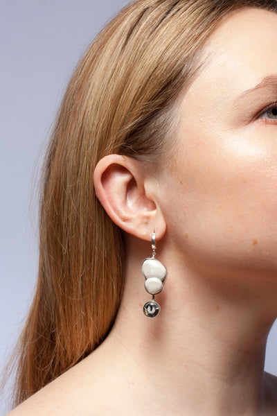 Black and white dangle earrings ABSTRACT
