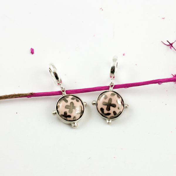 Soft pink dangle earrings