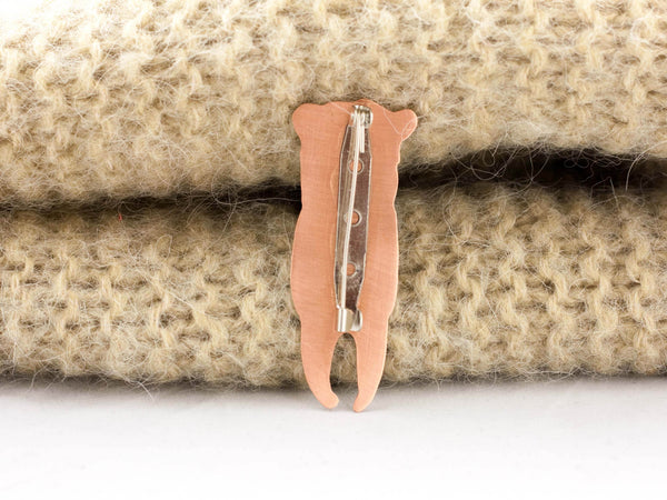 Enamel brooch Bear with swimming trunks - Aiste Jewelry