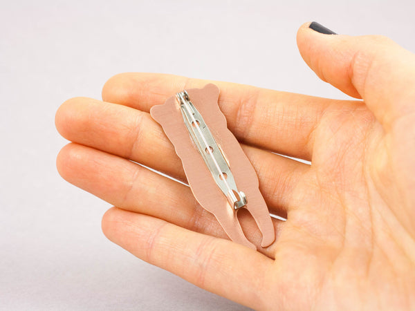 Enamel brooch Lady Bear with a swimsuit - Aiste Jewelry