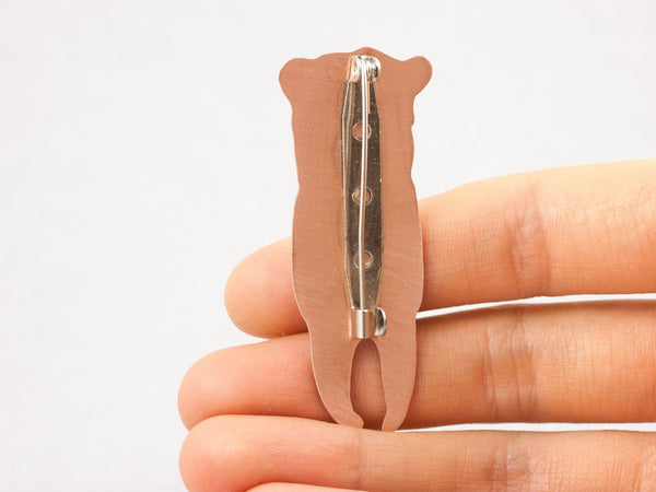 Enamel brooch Bear with swimming trunks - Aiste Jewelry