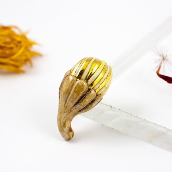 Gold and yellow color flower brooch - Aiste Jewelry