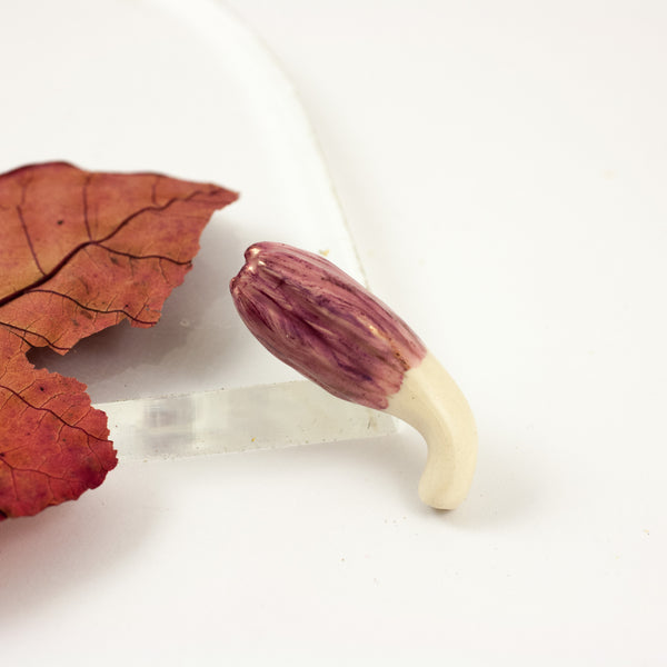 White and dark pink organic brooch - Aiste Jewelry