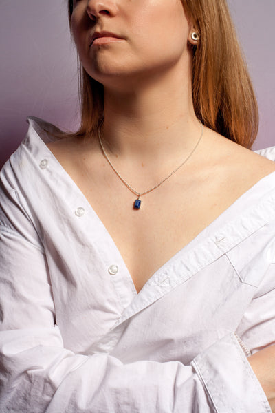 Minimalistic pendant Midnight sea - Aiste Jewelry