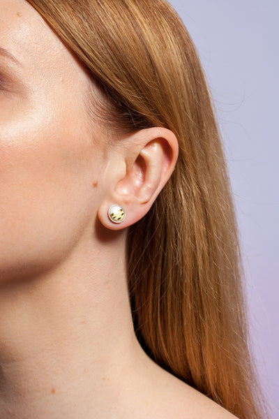 3X3 collection yellow and white silver earrings - Aiste Jewelry