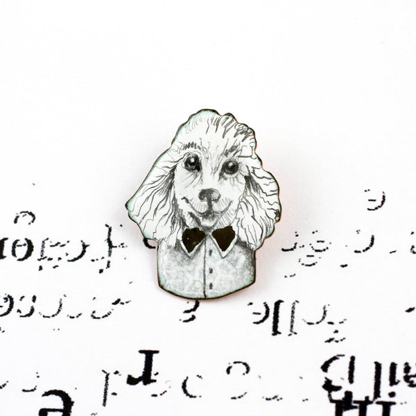 Enamel pin Poodle dog - Aiste Jewelry