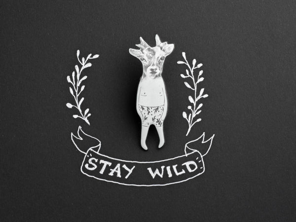 Enamel brooch Deer with swimming trunks - Aiste Jewelry