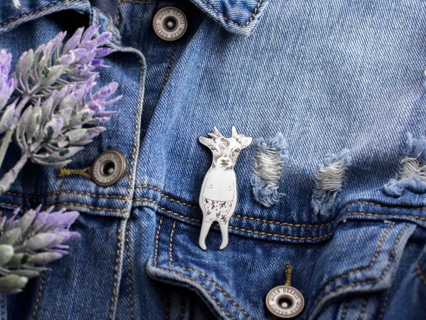 Enamel brooch Deer with swimming trunks - Aiste Jewelry
