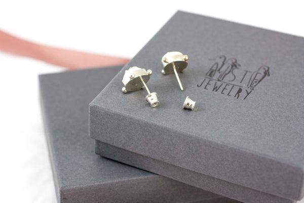 BON BON Pink and purple earrings with a gold heart - Aiste Jewelry