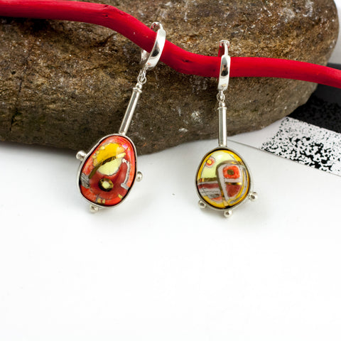 BON BON yellow and red color earrings