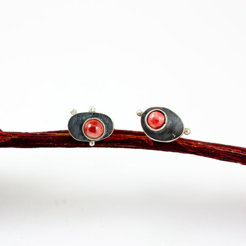 Oksiduoti sidabro auskarai su keramika