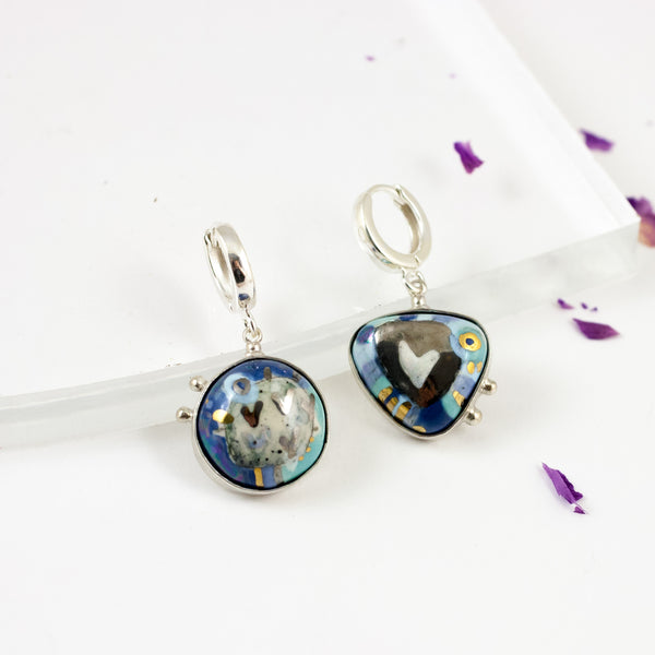 BON BON blue earrings with lusters