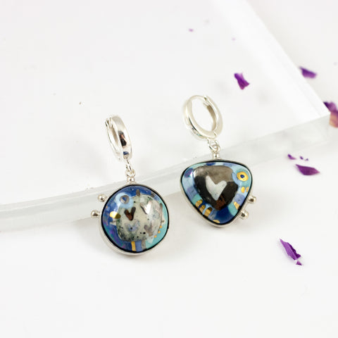 BON BON blue earrings with lusters