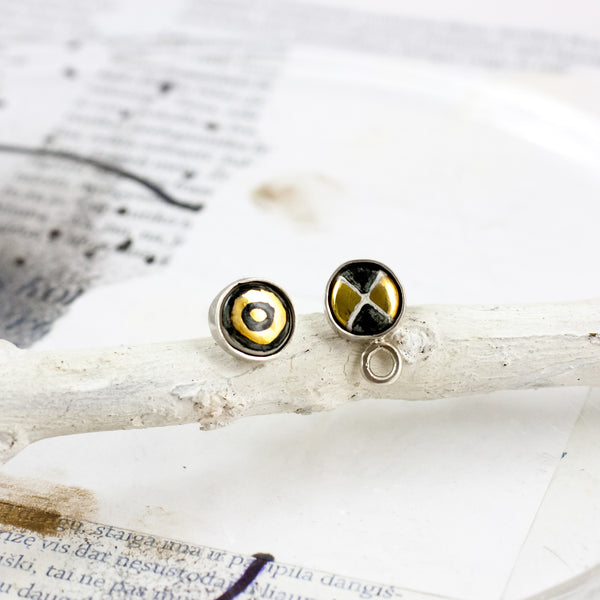 Juodos ir aukso spalvos ABSTRACT auskarai