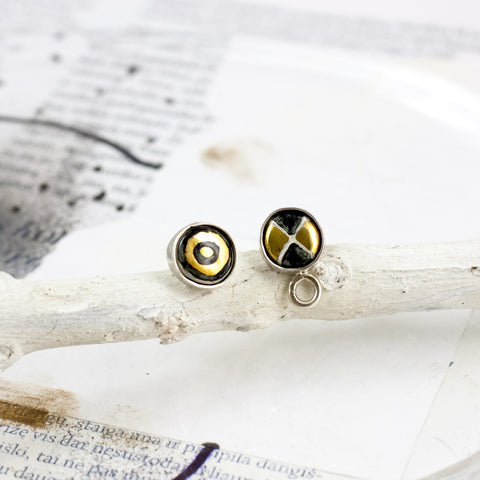 Juodos ir aukso spalvos ABSTRACT auskarai