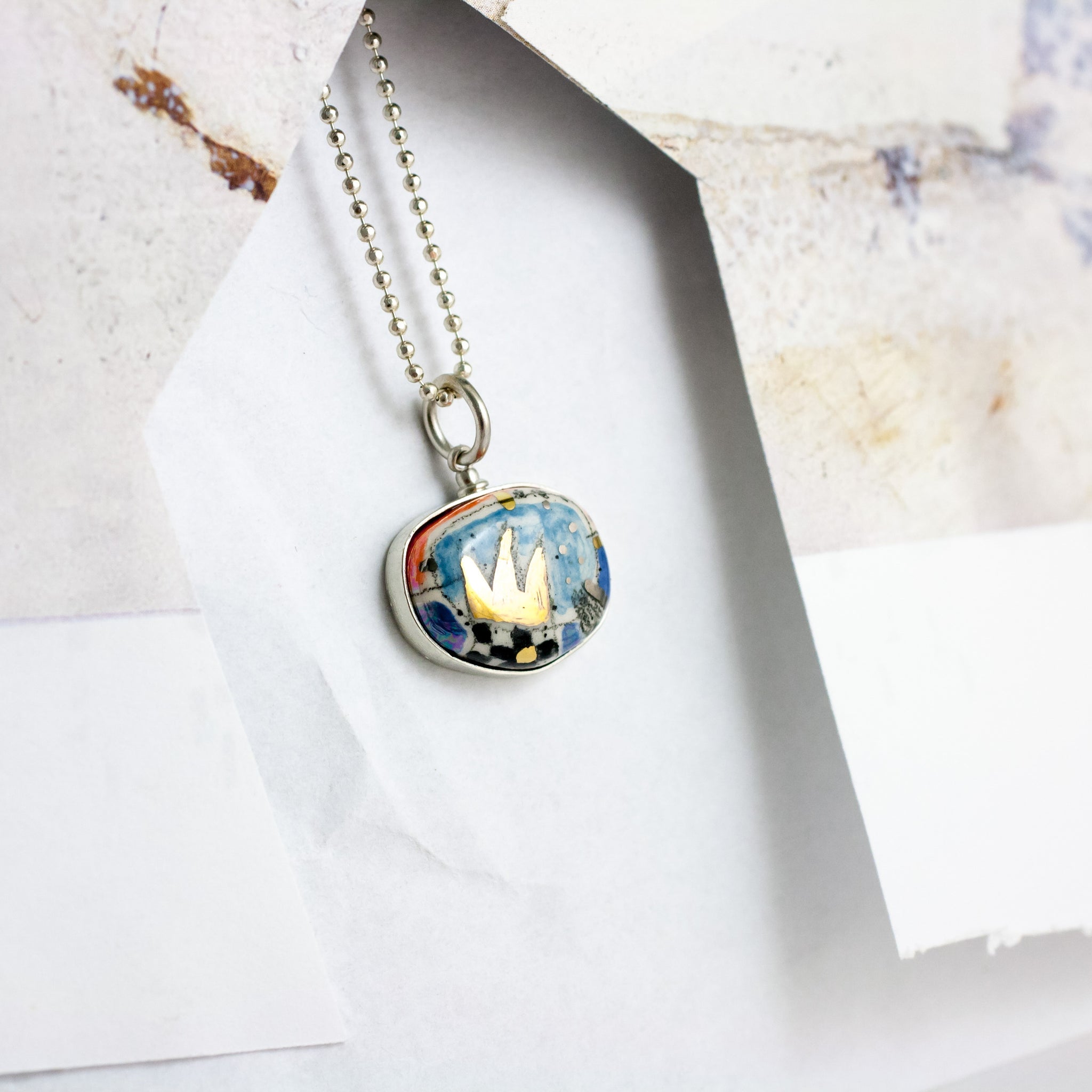 BON BON Colorful silver pendant