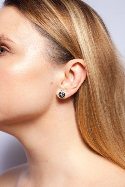 Juodos spalvos ABSTRACT auskarai su piešiniais