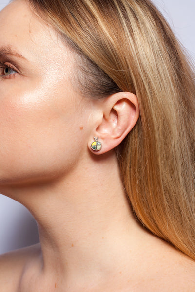 Žalios spalvos auskarai su keramika