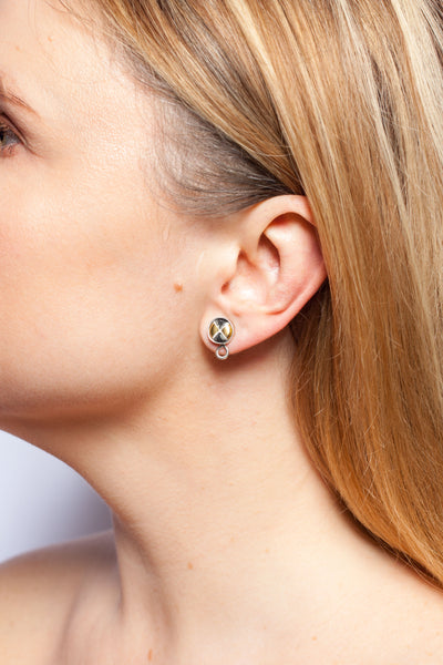 Juodos ir aukso spalvos ABSTRACT auskarai