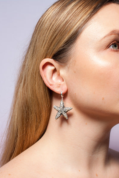 Žvaigždės ir širdelės formos kabantys auskarai