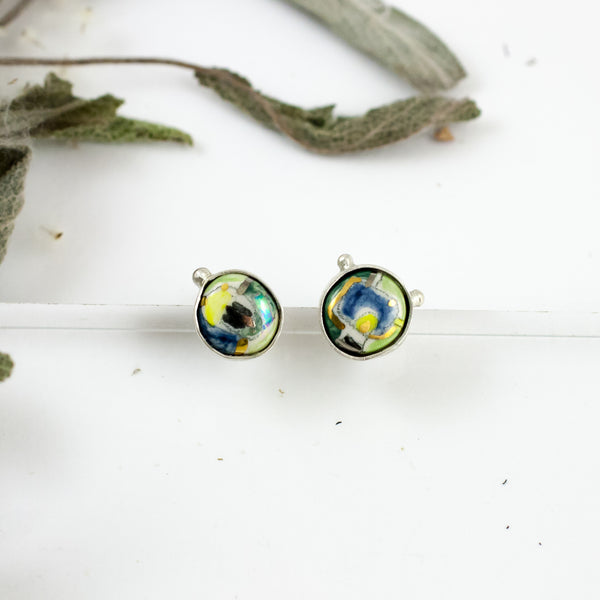 Green and blue earrings BON BON