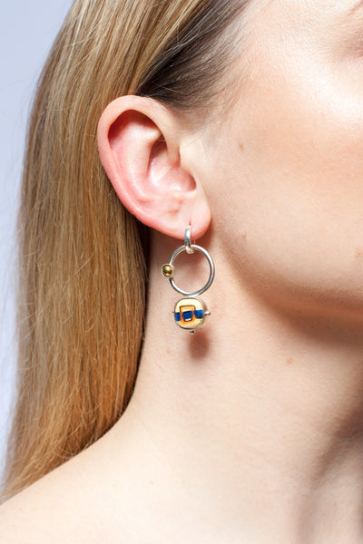 Sviestgaiši dzelteni BON BON gari auskari ar keramiku