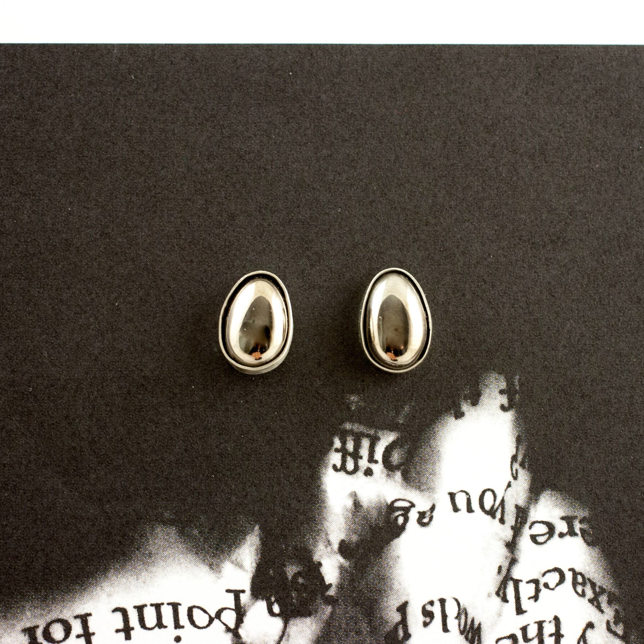 Mini platinum plated ceramic silver earrings