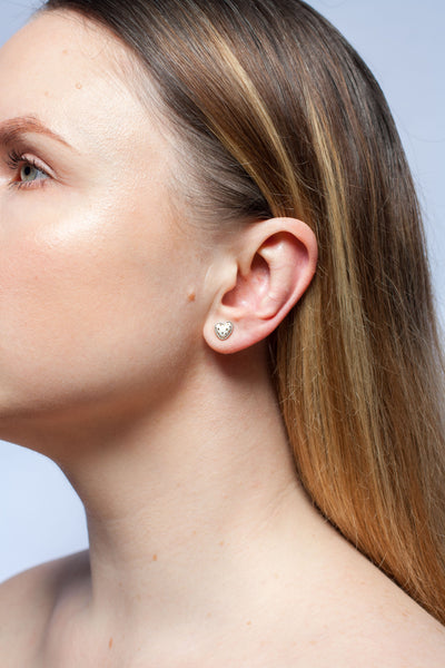 3X3 kolekcijos auskarai su keramikos širdutėmis