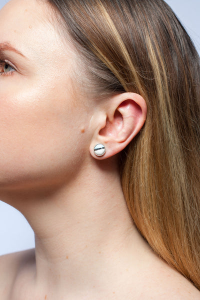 3X3 collection micmatched blue silver earrings