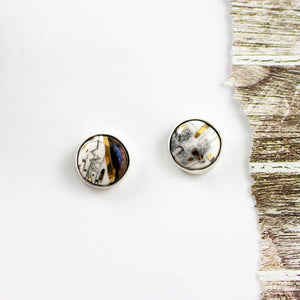 ABSTRACT mismatched round silver earrings
