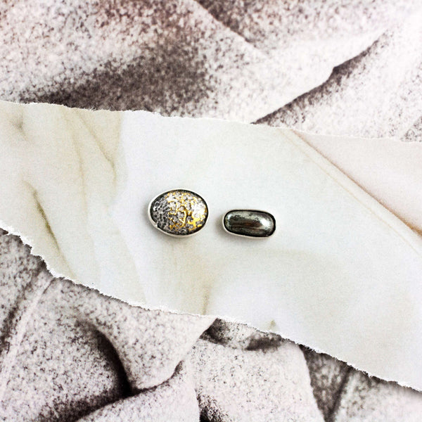 3X3 kolekcijos auskarai su keramikos širdutėmis