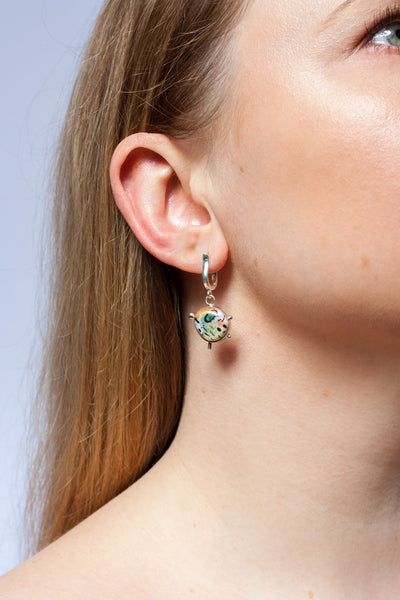 BON BON orange and green ceramic dangle earrings
