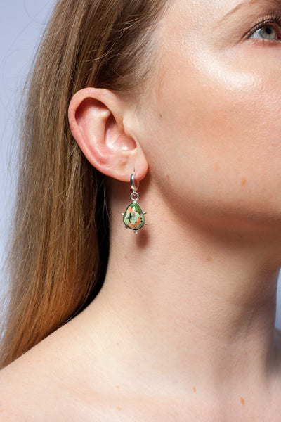 BON BON colorful ceramic silver earrings