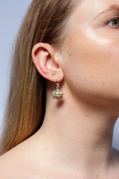 BON BON colorful ceramic silver earrings