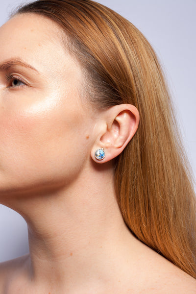 Small blue and black color earrings with dots