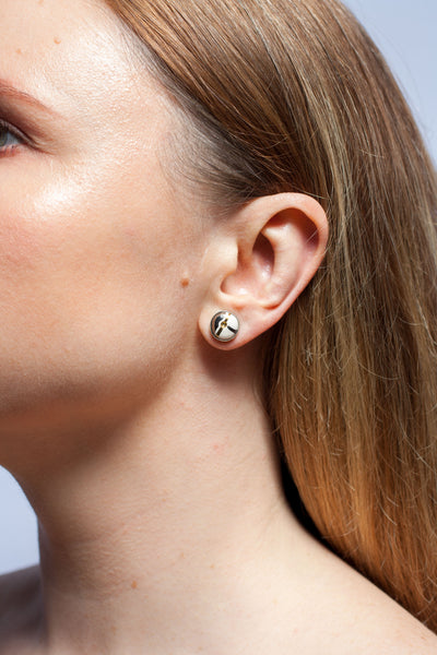 White color earrings ABSTRACT with graphic drawings