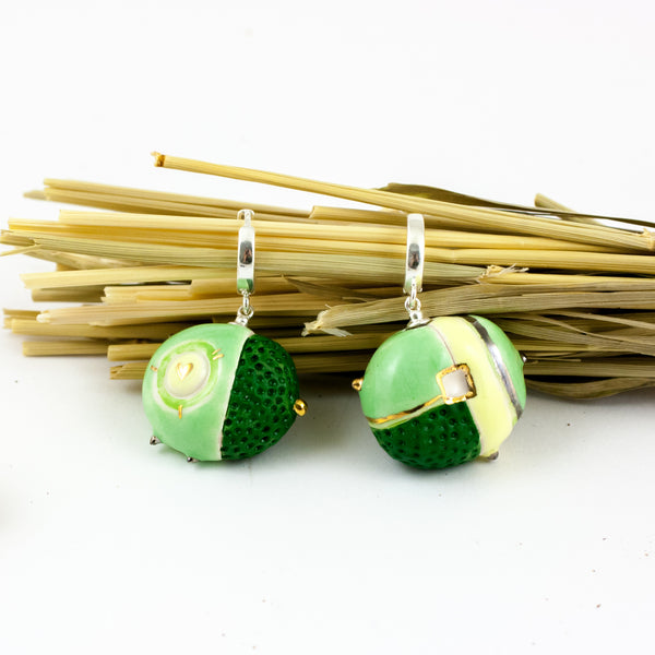 BON BON Yellow and green earrings