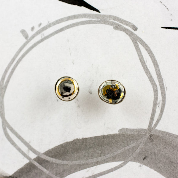ABSTRACT mismatched earrings with graphic drawings