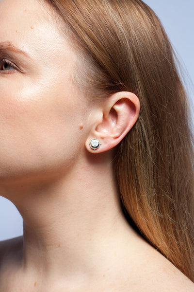 BON BON blue color earrings with tiny flowers