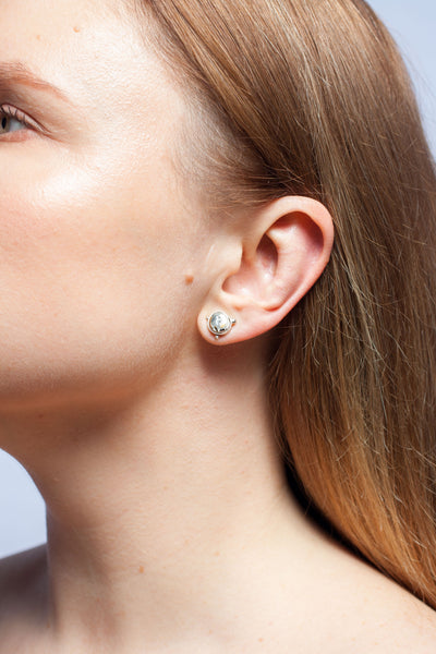 Mismatched ABSTRACT silver earrings with drawings