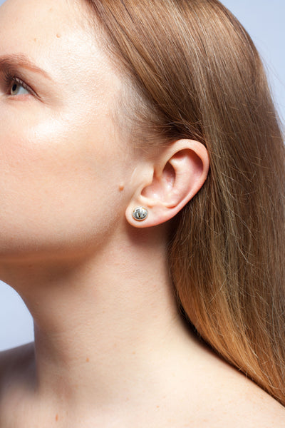 Tiny earrings ABSTRACT with luster decorated ceramics