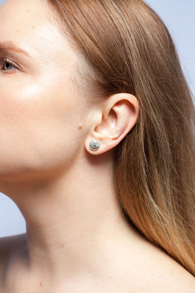 Stud earrings ABSTRACT with gold details