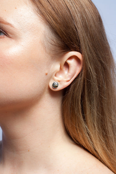 ABSTRACT mismatched silver earrings with ceramic details