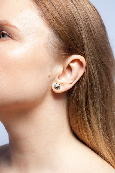 ABSTRACT mini earrings  with black lines and dots